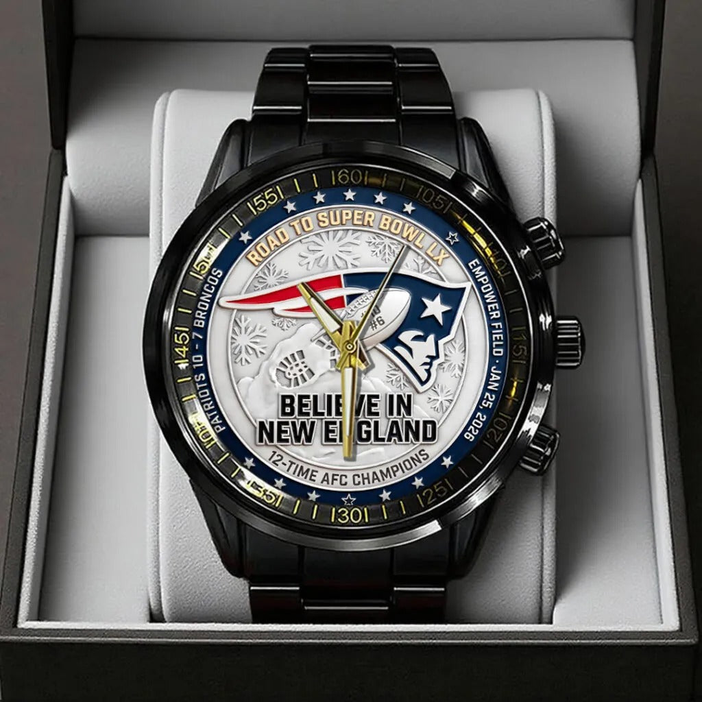 New England Patriots Champions Stainless Steel Watch