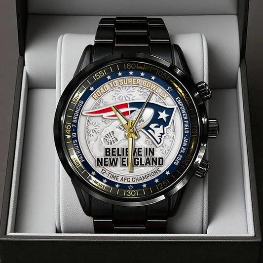 New England Patriots Champions Stainless Steel Watch