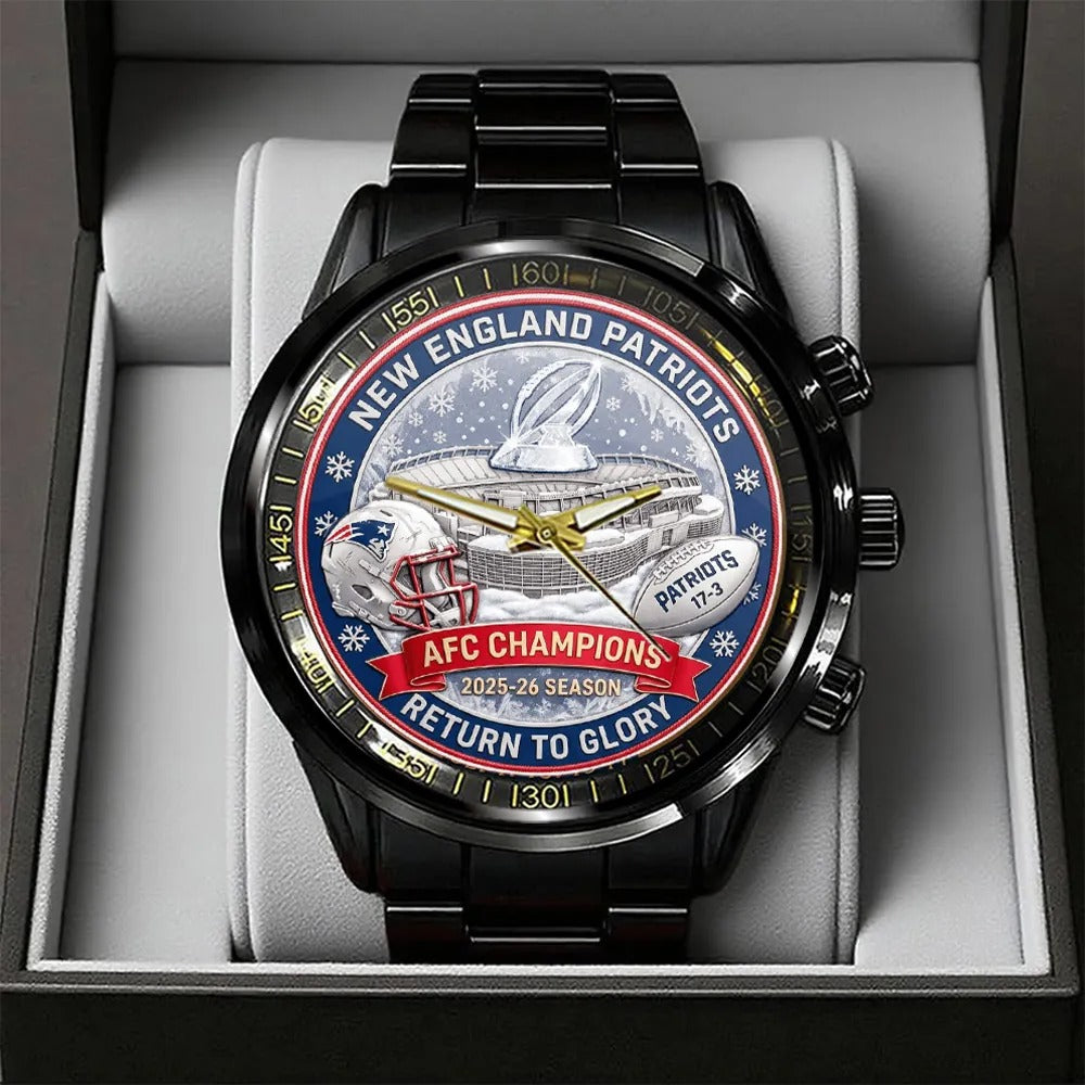 New England Patriots Champions Stainless Steel Watch