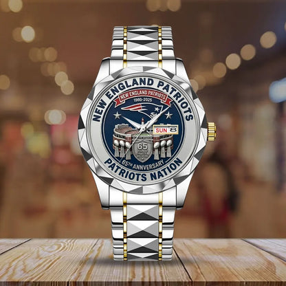 New England Patriots 65th Anniversary Stainless Steel Watch