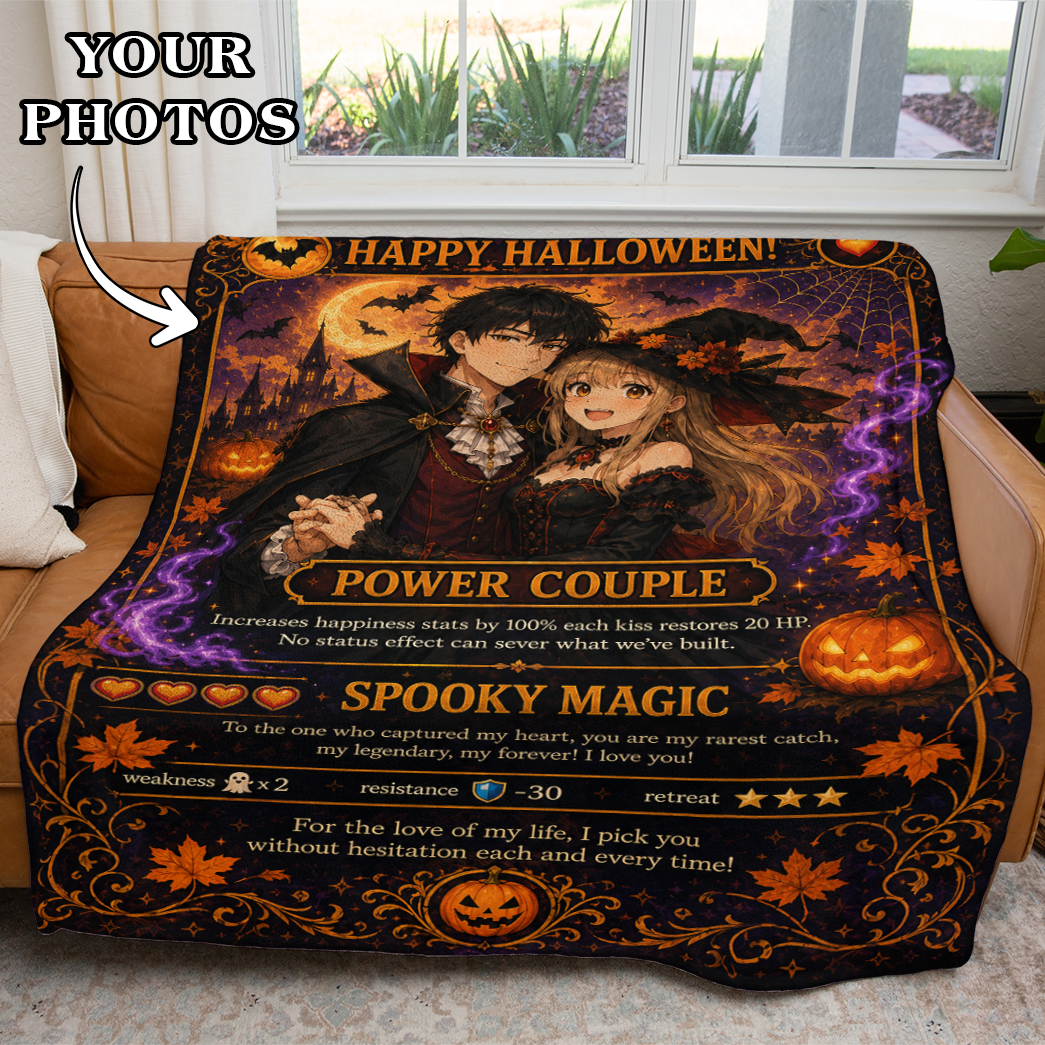 Personalized Anime Art Style Custom Photo Fleece Blanket