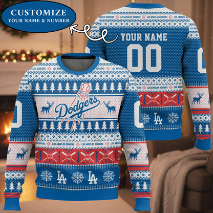 LA Dodgers 2025 Worlds Series Champion Christmas Ugly Sweatshirt