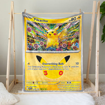 PKM Pikachu 30th Celebration Fleece Blanket