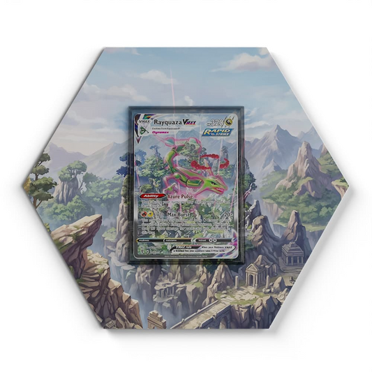 218/203 Rayquaza VMAX Pokémon Card Artwork Hexagon Display
