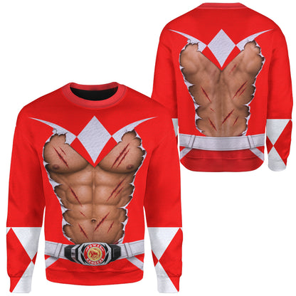 Mighty Morphin Power Rangers Six-Pack Abs T-Shirt Sweatshirt Hoodie Sweatpants