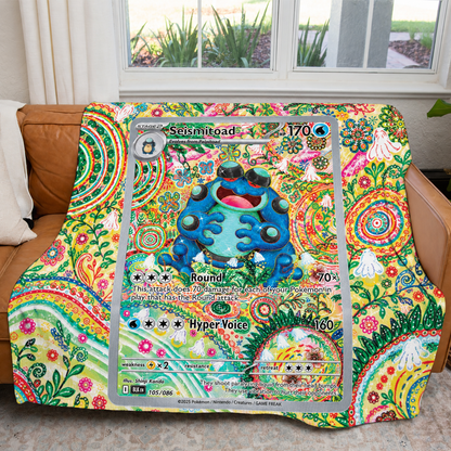 Seismitoad PKM Extended Artwork Pokemon Fleece Blanket