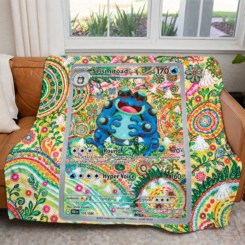 Seismitoad PKM Extended Artwork Pokemon Fleece Blanket