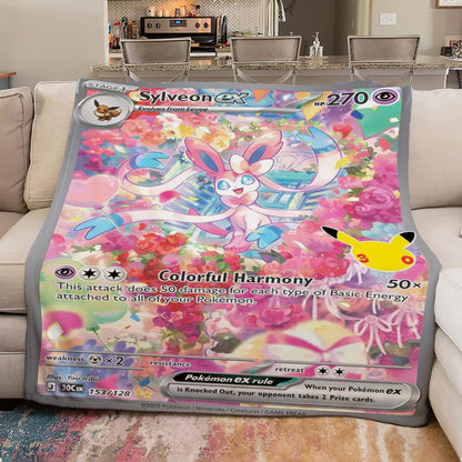 PKM 153/128 Sylveon Ex 30th Celebration Fleece Blanket