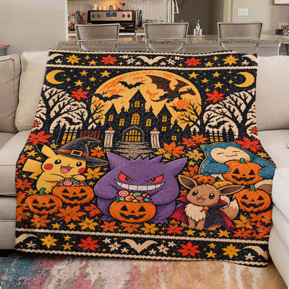 Halloween PKM Spooky Season Custom Fleece Blanket