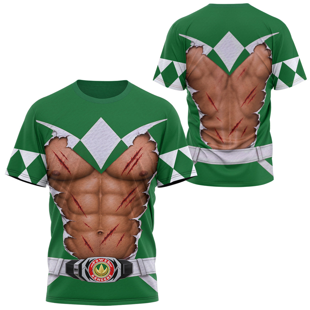 Mighty Morphin Power Rangers Green Ranger Six-Pack Abs T-Shirt Sweatshirt Hoodie Sweatpants