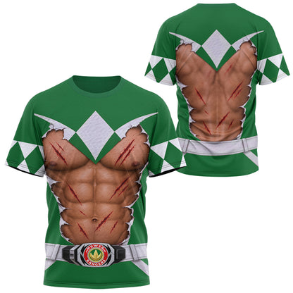 Mighty Morphin Power Rangers Green Ranger Six-Pack Abs T-Shirt Sweatshirt Hoodie Sweatpants