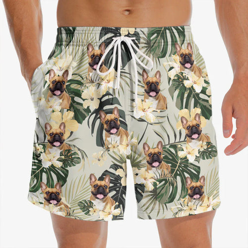 Custom Photo Summer State Of Mind - Dog & Cat Personalized Custom Tropical Hawaiian Aloha Men Beach Shorts