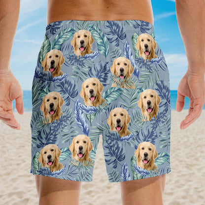 Custom Photo Sky Above Sand Below Peace Within - Dog & Cat Personalized Custom Tropical Hawaiian Aloha Men Beach Shorts