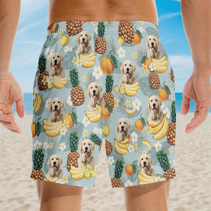 Custom Photo Sunrise Sunburn Sunset - Dog & Cat Personalized Custom Tropical Hawaiian Aloha Men Beach Shorts