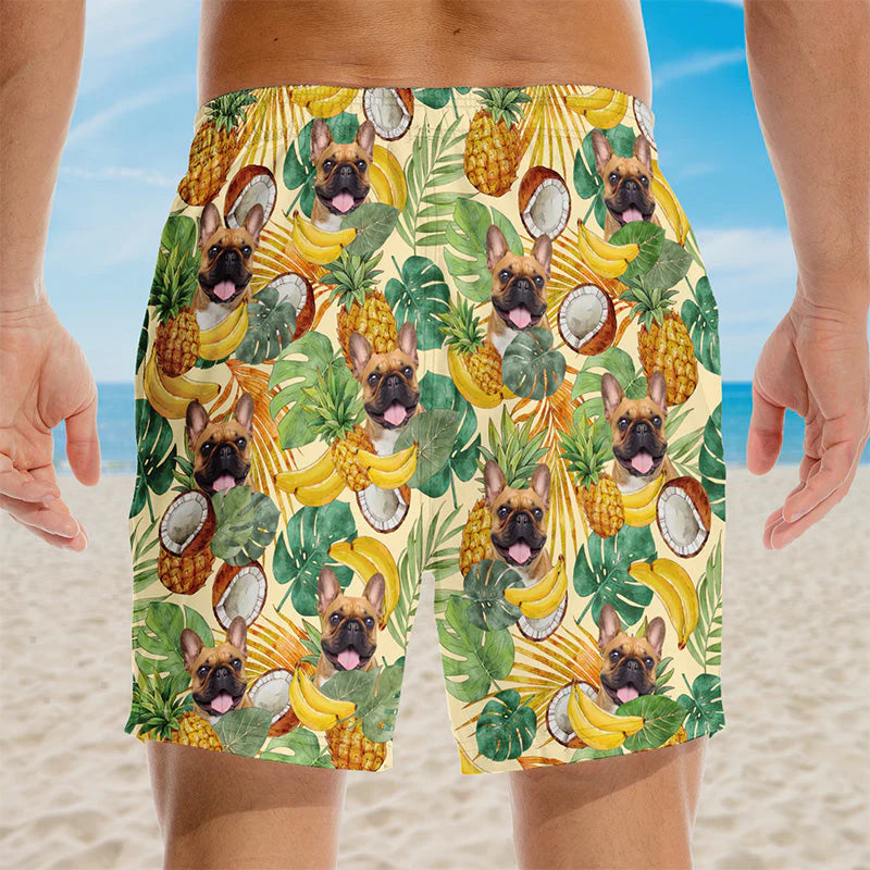 Custom Photo A Little Vitamin Sea - Dog & Cat Personalized Custom Tropical Hawaiian Aloha Men Beach Shorts