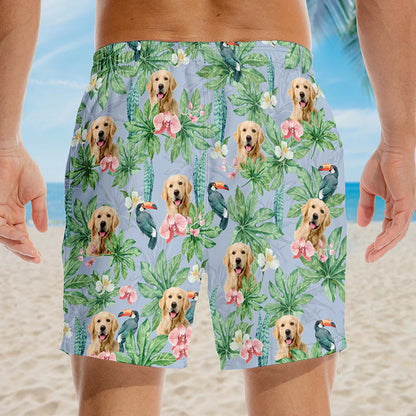 Custom Photo Endless Sun Endless Fun Endless Summer - Dog & Cat Personalized Custom Tropical Hawaiian Aloha Men Beach Shorts