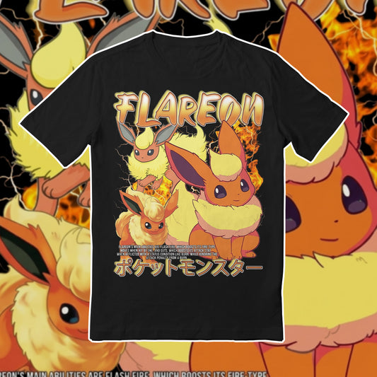 PKM Flareon Printed Graphic Sweatshirt T-Shirt