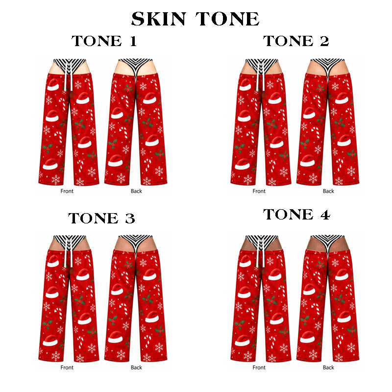 Christmas Funny Women's Wide Leg Straight Pants with Pockets