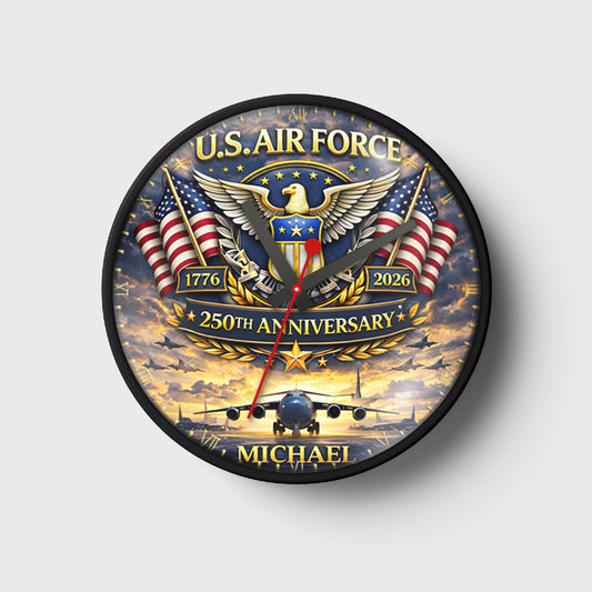 Custom US Air Force The 250th Anniversary Wall Clock