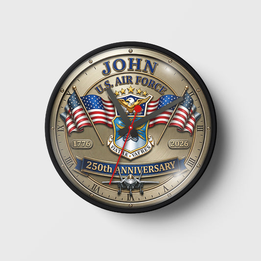 Custom US Air Force The 250th Anniversary Wall Clock