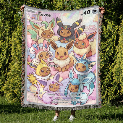 PKM Eevee Evolution Custom Woven Blanket