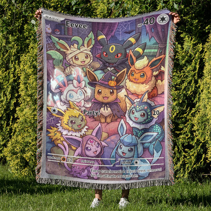 PKM Eevee Evolution Halloween Custom Woven Blanket