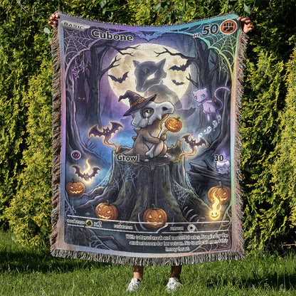 PKM Cubone Halloween Custom Woven Blanket