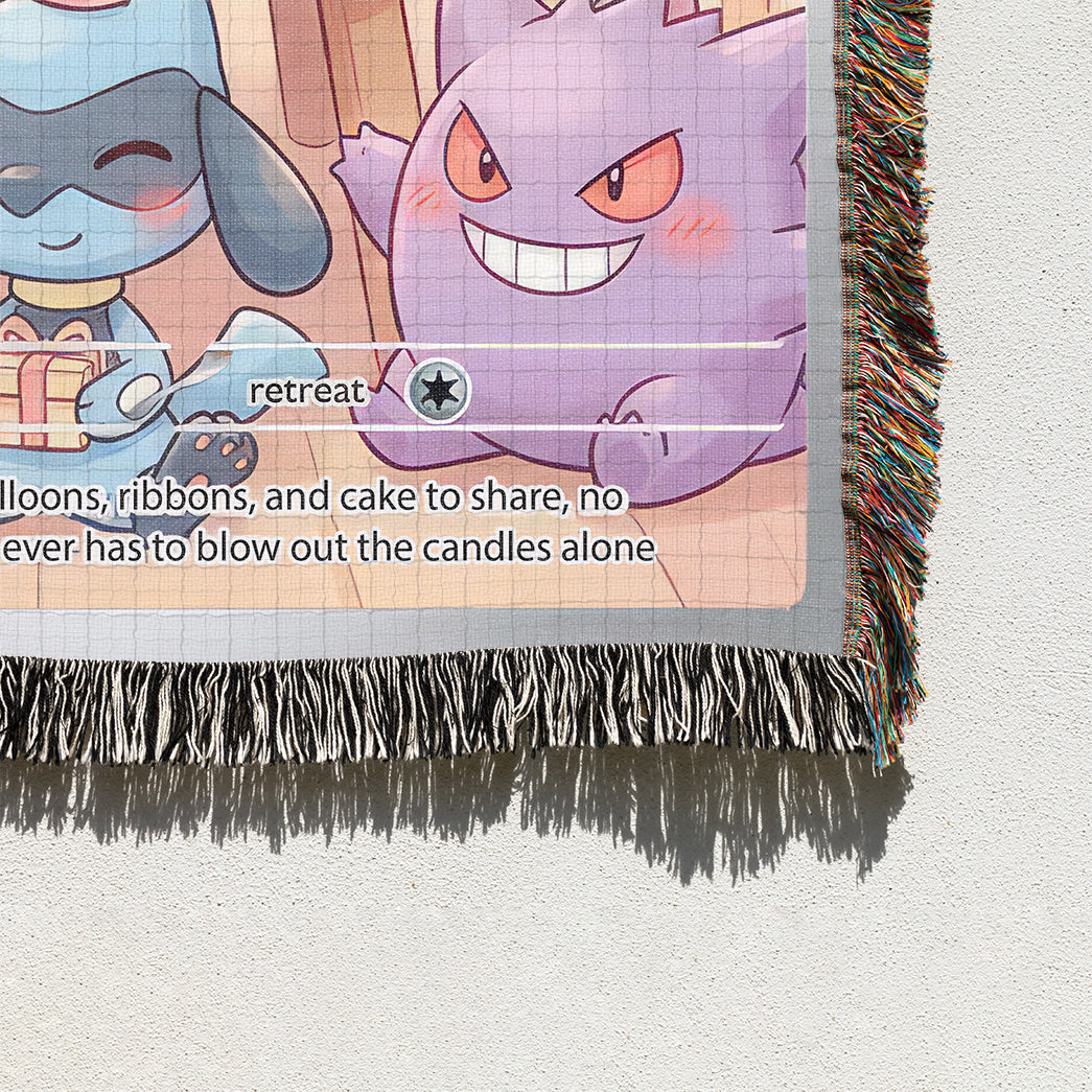 PKM Mimikyu Birthday Gift Custom Woven Blanket