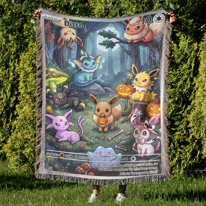 PKM Ditto And Eevee Evolution Custom Woven Blanket