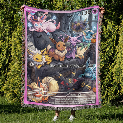 PKM Eevee Halloween Custom Woven Blanket
