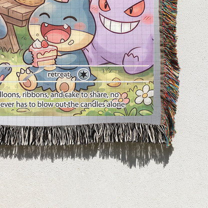 PKM Pikachu Birthday Gift Custom Woven Blanket