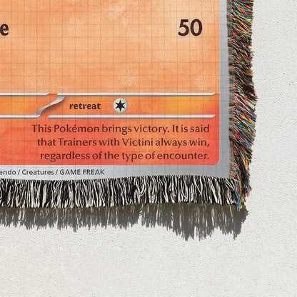 PKM Victini Card Custom Woven Blanket