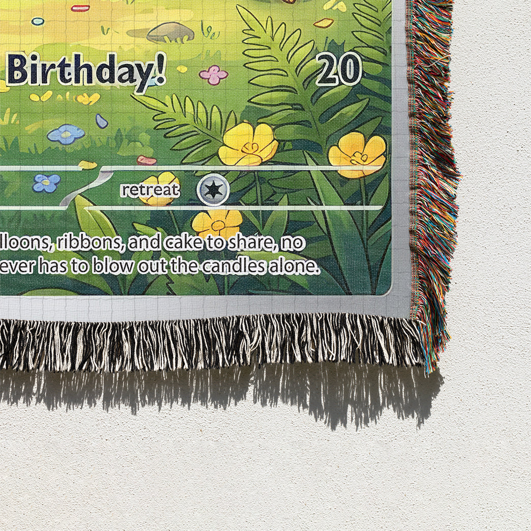 PKM Bulbasaur Birthday Gift Custom Woven Blanket