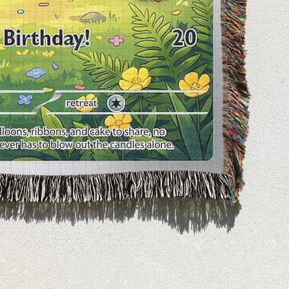 PKM Bulbasaur Birthday Gift Custom Woven Blanket