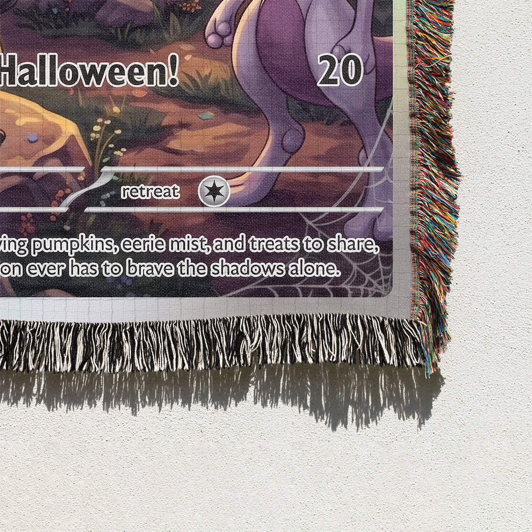 PKM Charizard Happy Halloween Custom Woven Blanket