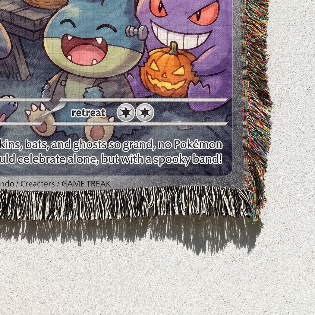 PKM Pikachu And Friends Trick Or Treat Custom Woven Blanket