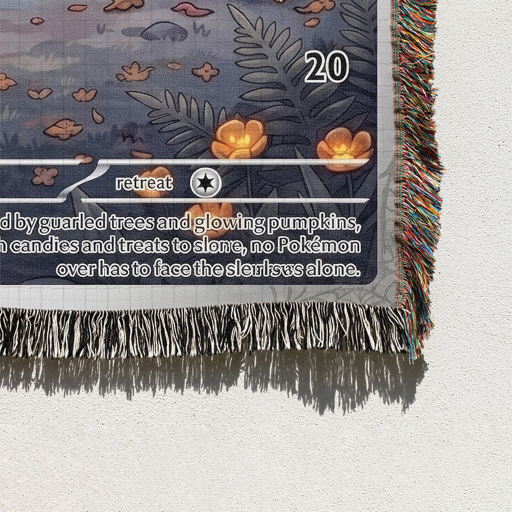 PKM Bulbasaur Happy Halloween Custom Woven Blanket