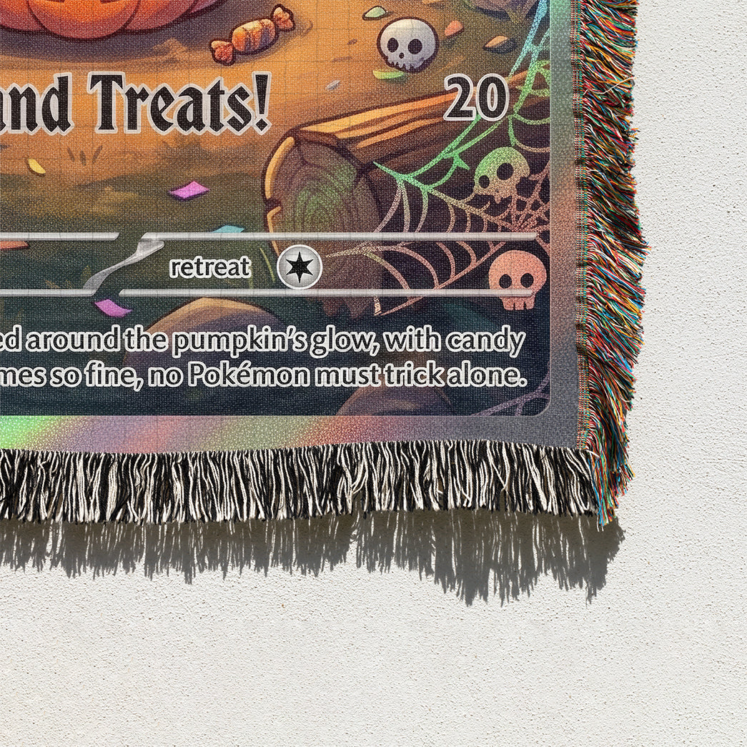 PKM Charmander Trick Or Treat Custom Woven Blanket