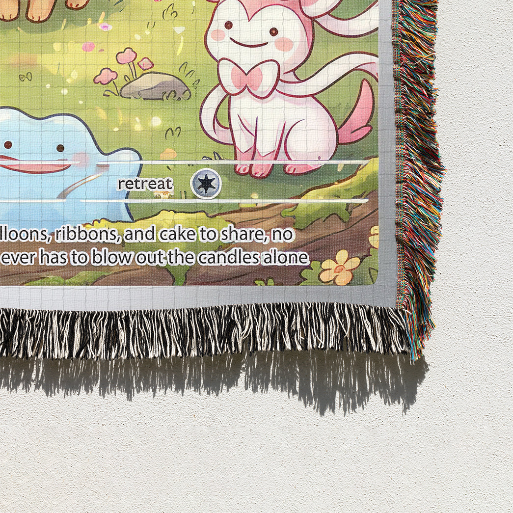 PKM Ditto And Eevee Evolution Custom Woven Blanket