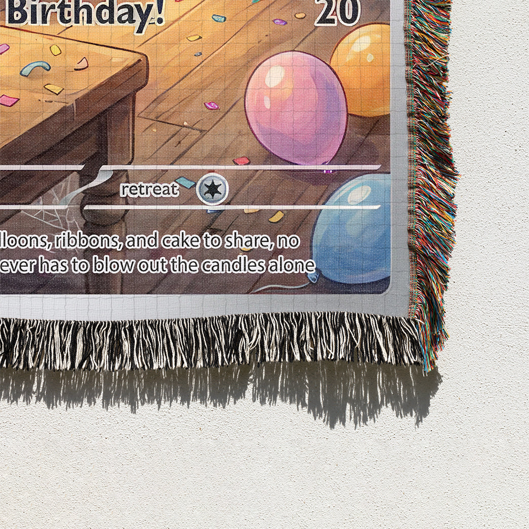 PKM Gengar Birthday Gift Custom Woven Blanket