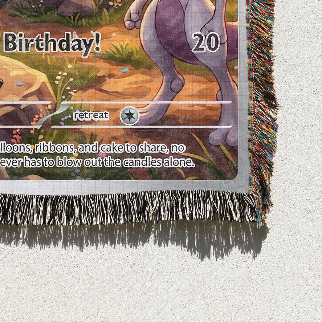PKM Charizard Birthday Gift Custom Woven Blanket