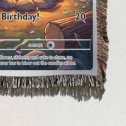 PKM Charmander Birthday Gift Custom Woven Blanket