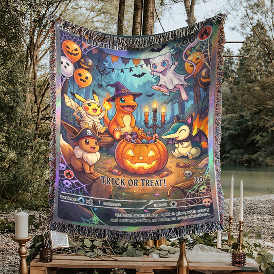 PKM Charmander Trick Or Treat Custom Woven Blanket