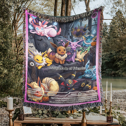PKM Eevee Halloween Custom Woven Blanket