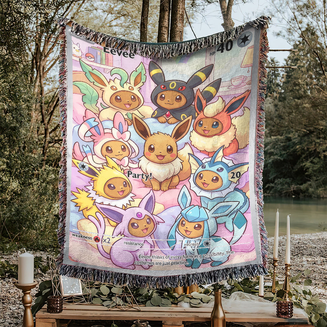 PKM Eevee Evolution Custom Woven Blanket
