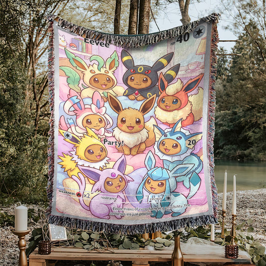 PKM Eevee Evolution Custom Woven Blanket
