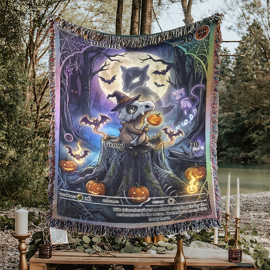 PKM Cubone Halloween Custom Woven Blanket