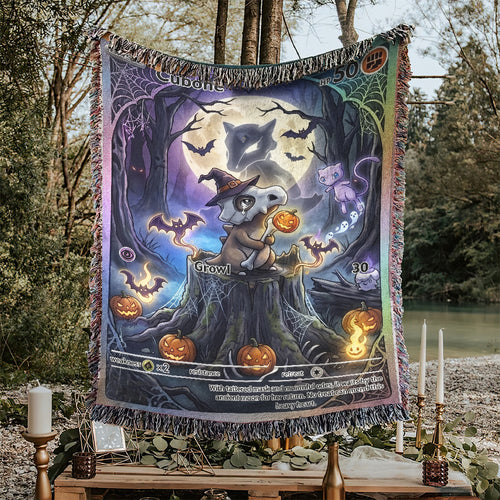 PKM Cubone Halloween Custom Woven Blanket