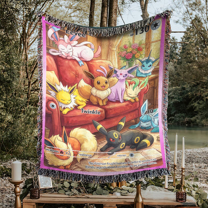 PKM Eevee Evolution Custom Woven Blanket