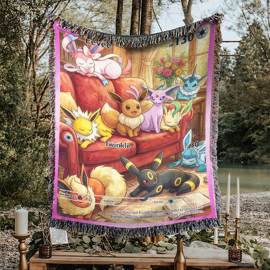 PKM Eevee Evolution Custom Woven Blanket